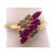14 Karat Yellow Gold Contemporary Ruby Ring With Diamond Accents For Sale - Image 4 of 6