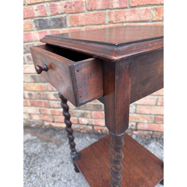 Single Drawer Barrel Twist Side Table For Sale - Image 14 of 18