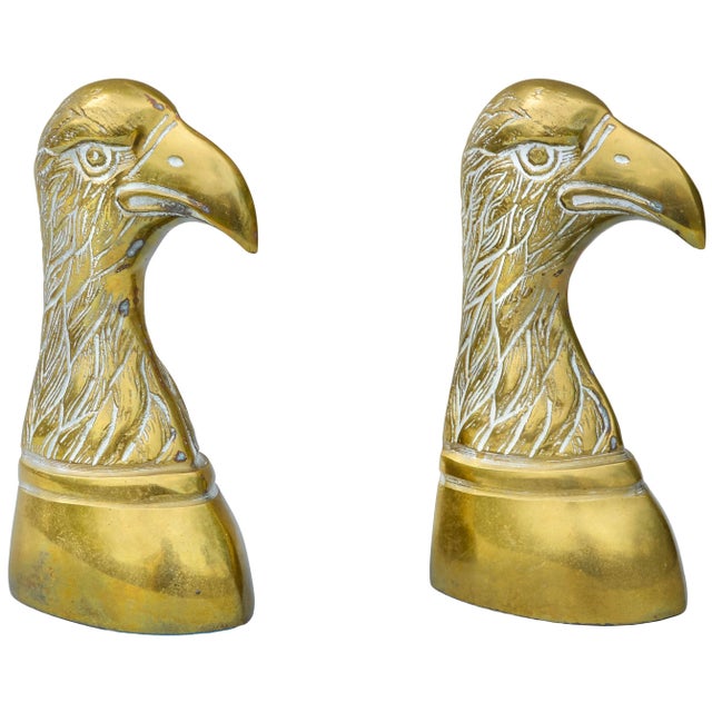 Mid 20th Century Handmade Americana Brass-Art Eagle Bookends- A Pair For Sale - Image 4 of 8