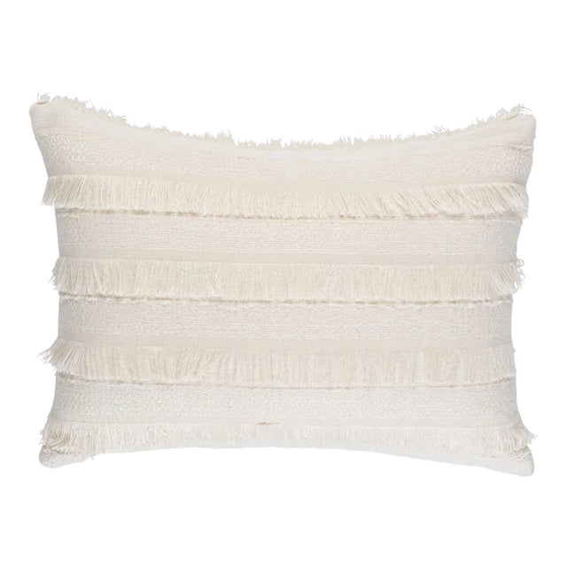 Schumacher Acadia Pillow 20" x 14" in Ivory For Sale