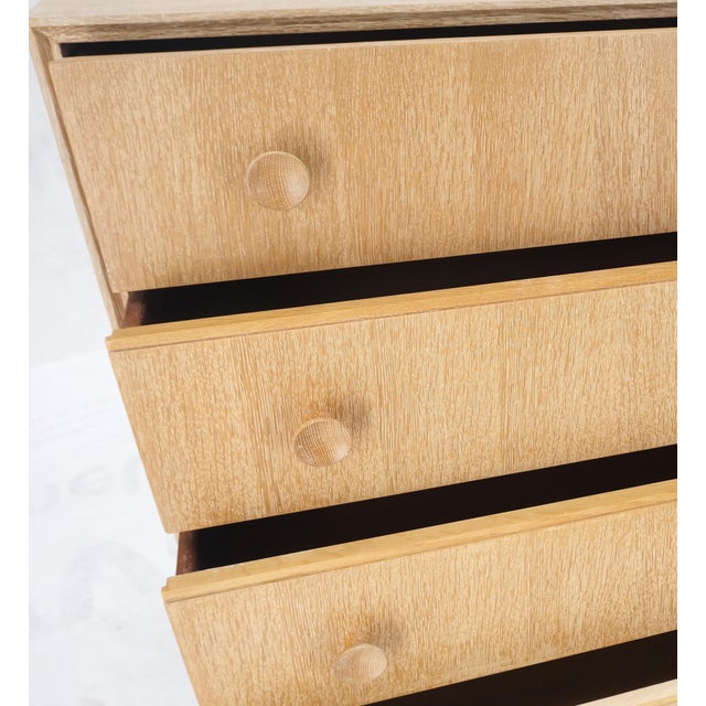 1970s Cerused Oak 4 Drawers Compact Dresser Bachelor Chest Cabinet Mid-Century Modern For Sale - Image 5 of 12