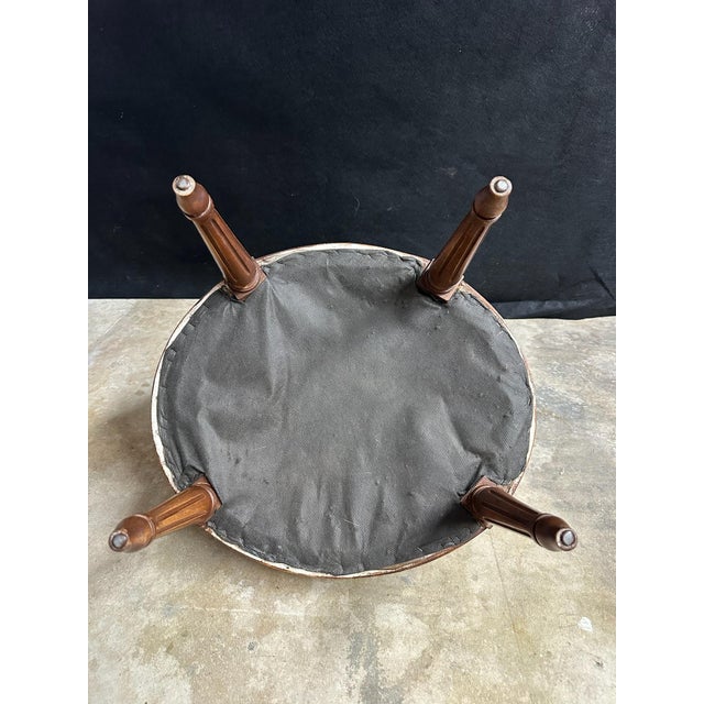 Late 20th Century Vintage Louis XVI Style Slipper / Chauffeuse Chair With Floral Upholstery For Sale - Image 5 of 7