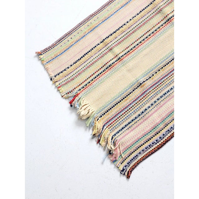 Mid 20th Century Vintage Striped Accent Rug For Sale - Image 5 of 7