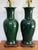 Hollywood Regency 1980s Forest Green Porcelain Urn Form Lamps - A Pair For Sale - Image 3 of 9