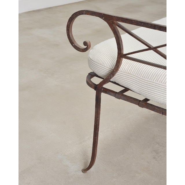 Coffee 20th C. French Neoclassical Iron Tête-À-Tête Garden Bench For Sale - Image 8 of 18