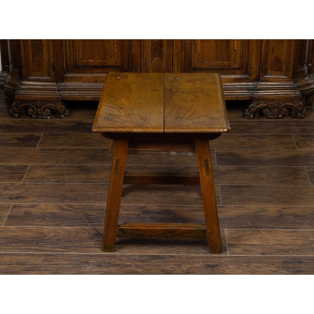 English Georgian Period Low Oak Side Table with Single Drawer and Carved Apron For Sale - Image 10 of 12