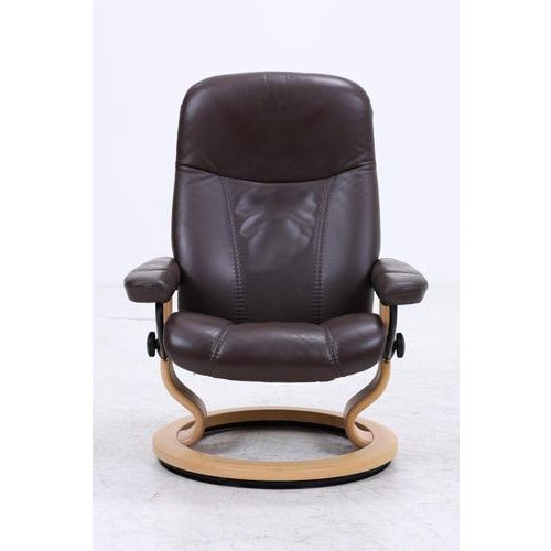 Set of Consul Recliner with Ottoman in Leather from Stressless For Sale - Image 3 of 18