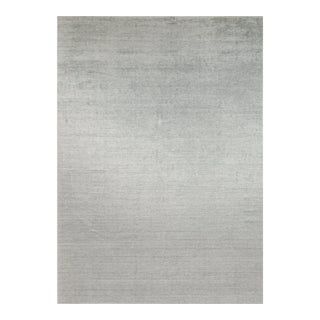 2010s Rug & Kilim’s Modern Rug in Solid Gray and Off-White Striae - 10x14 For Sale