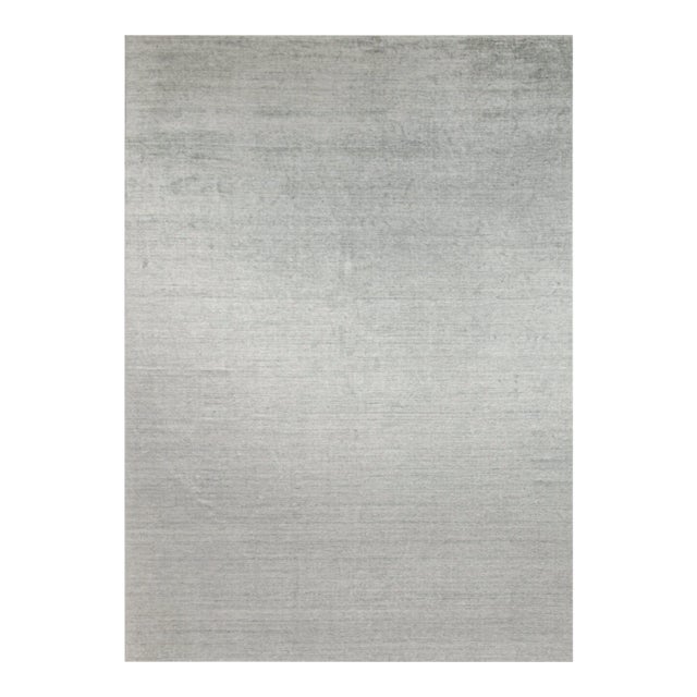 2010s Rug & Kilim’s Modern Rug in Solid Gray and Off-White Striae - 10x14 For Sale