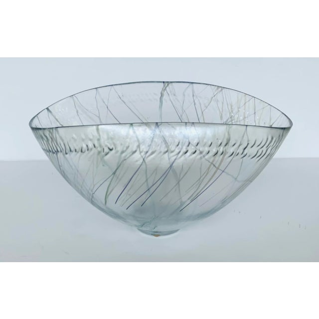 2020s Global Views Modern Blue Spark Glass Bowl For Sale - Image 5 of 5