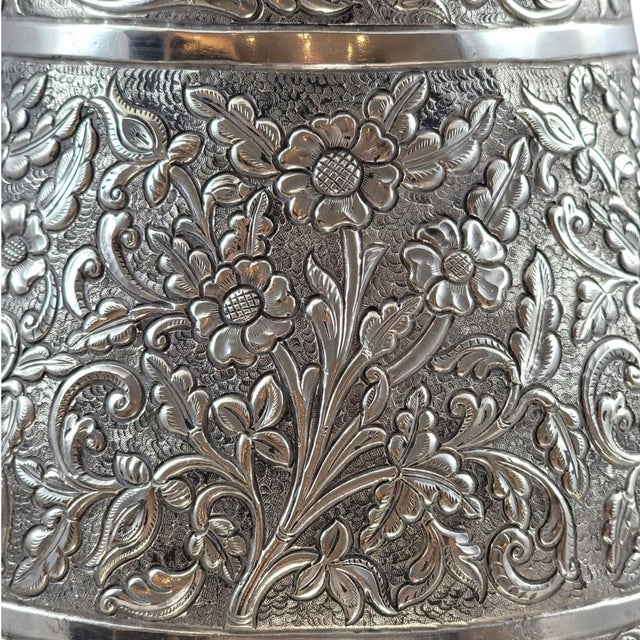 Large Indian Silver Vase For Sale - Image 10 of 16