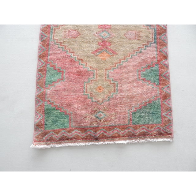 Vintage Small Oushak Turkish Rug 1'10" X 3'3" For Sale In Philadelphia - Image 6 of 8