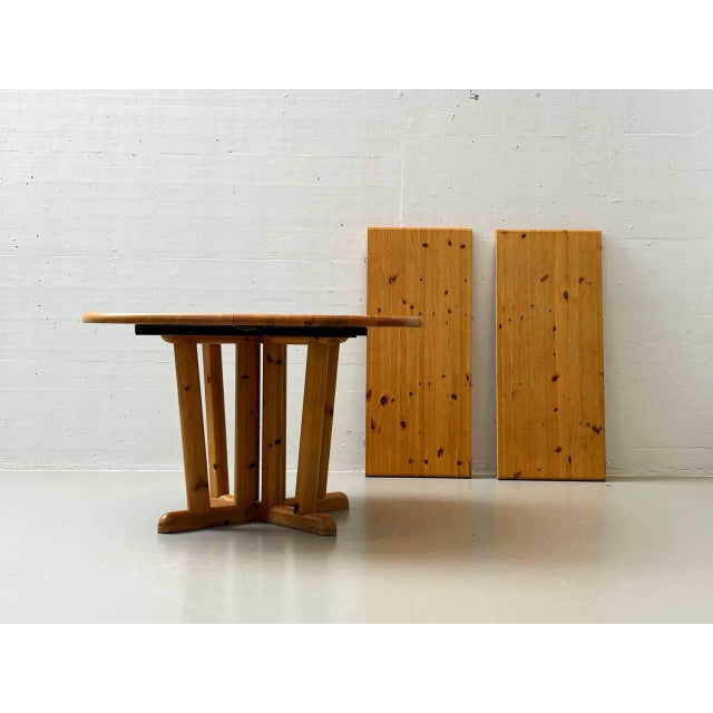 Mid-Century Modern Country-Style Dining Table with Extension Leaves, 1970s For Sale - Image 3 of 16