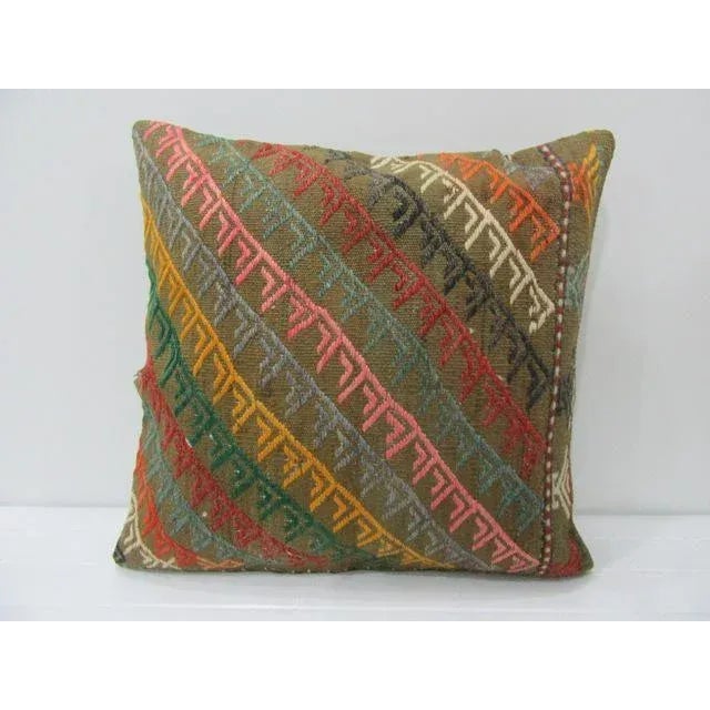 Embroidered Kilim Pillow Cover For Sale - Image 4 of 4
