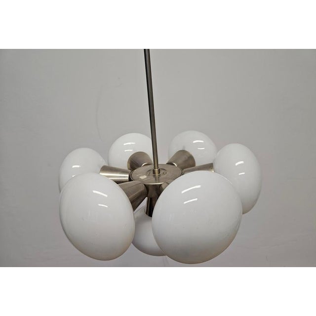 Glass Mid-Century Space Age Chrome Sputnik Pendant, 1970s For Sale - Image 7 of 14