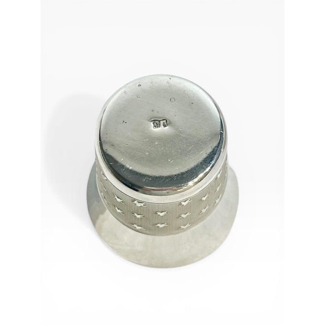 Metal Art Deco French Silver Plate Small Cups Matchstick Holders - Set of 3 For Sale - Image 7 of 13