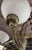 Vintage French Neoclassical / Empire Style Gilt Bronze Chandelier With Tortoiseshell Patterned Bowl and Translucent Glass Shades For Sale - Image 4 of 7
