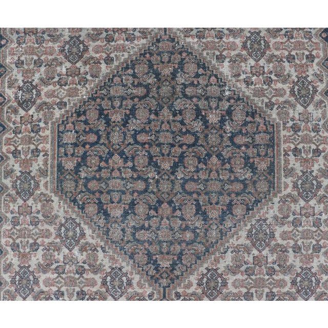 Antique Persian Fine Senneh Rug With Medallion and Tribal Geometric Design 4'7 X 6'5 For Sale In Atlanta - Image 6 of 14