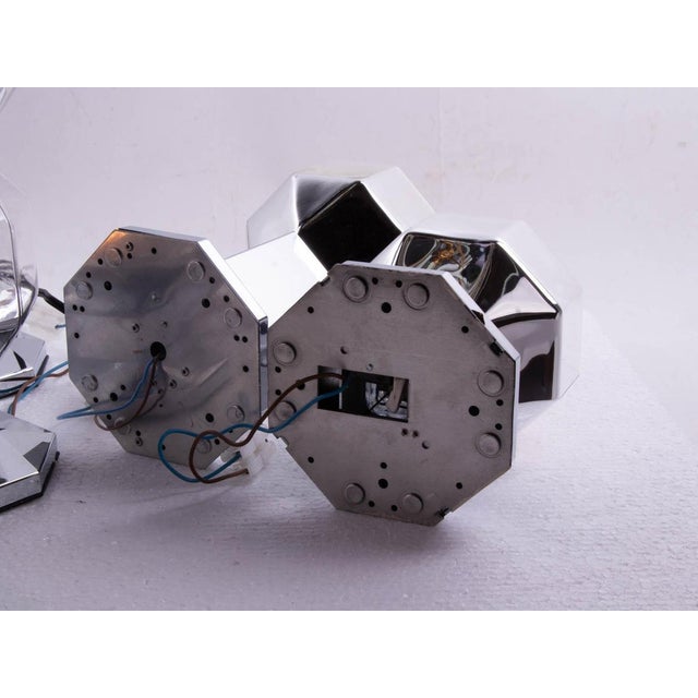 Black Cubist Chrome Flush Mounts or Sconces by Motoko Ishii for Staff, 1970s, Set of 9 For Sale - Image 8 of 9