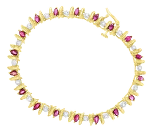 Marquise Ruby & Diamond Tennis Bracelet
