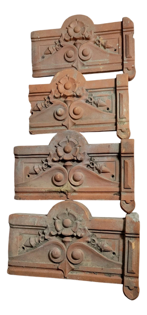 Art Nouveau River Tiles, 1940s, Set of 4