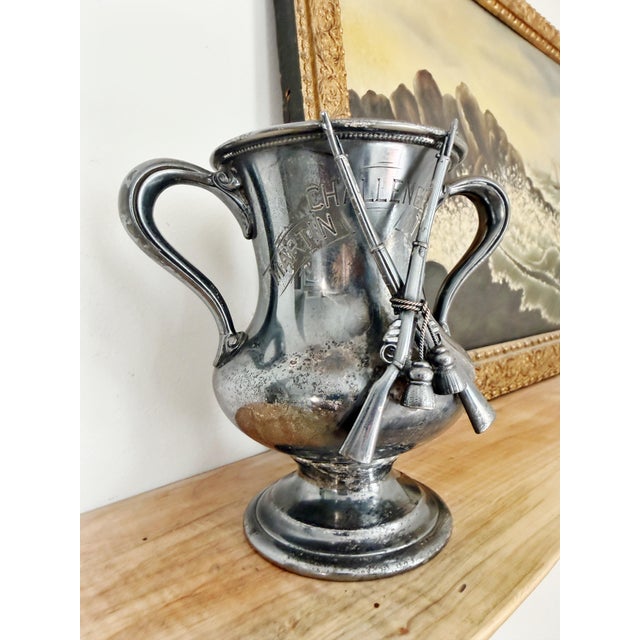 Victorian 1907 Silver Plated Military Rifle Trophy For Sale - Image 3 of 8