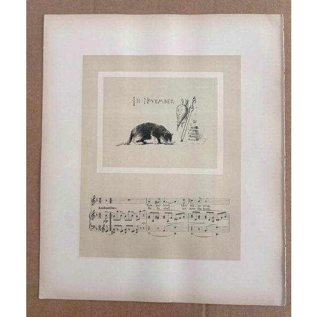 Up for sale is this charming antique print from a book of lullabies published by L. Prang in1888 - one lullaby for each...