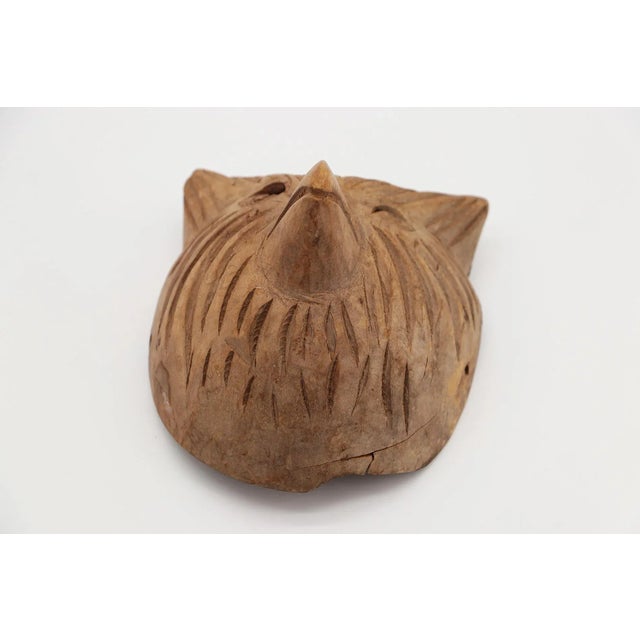 Folk Art 1972 Wooden Peruvian Folklore Owl Mask For Sale - Image 3 of 11