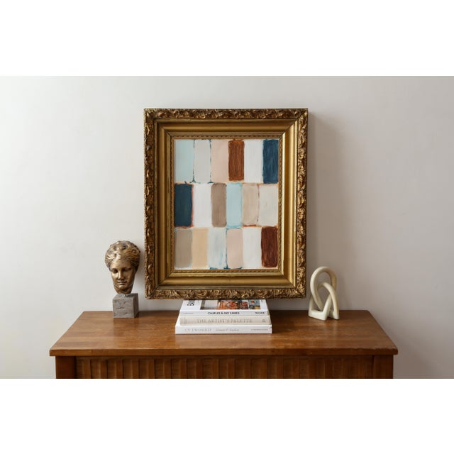 Large Original Framed Abstract Painting in Antique Gold Gilt Frame For Sale - Image 12 of 14