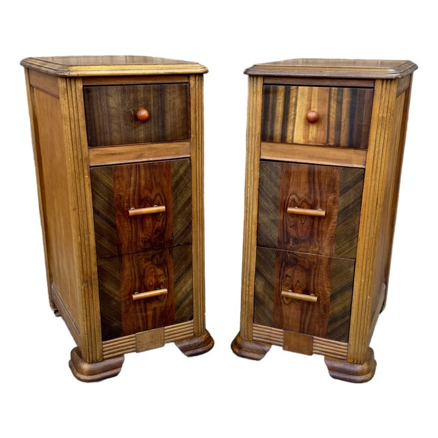 Vintage Art Deco Bedside Tables, a Pair For Sale