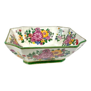 Late 20th Century Handpainted Porcelain Decorative Bowl For Sale