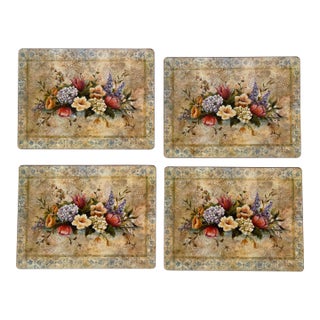 Late 20th Century Floral Placemats by Pimpernel - 4 pcs For Sale