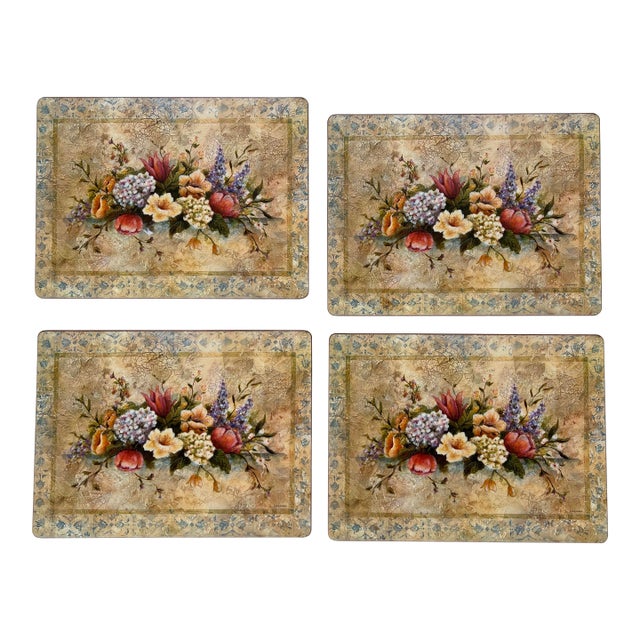 Late 20th Century Floral Placemats by Pimpernel - 4 pcs For Sale