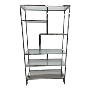 1970’s Chrome and Glass Etagere Display in the Manner of Milo Baughman