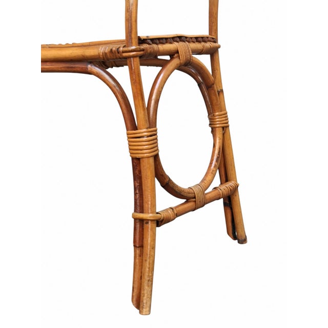 Vintage Bamboo and Woven Rattan Console Table by Franco Albini, Italy, 1960s For Sale - Image 9 of 12