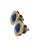 Metal Vintage Monet Gold-Tone Earrings With Blue Cabochon and Rhinestone Accents, A Pair For Sale - Image 7 of 9