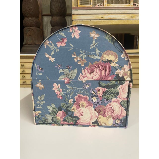 1990s Vintage Fabric Covered Domed-Top Jewelry Box and Photo Frame For Sale - Image 5 of 15