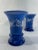 Small Vintage Royal Blue Hand Painted Opaline Vases - a Pair For Sale - Image 4 of 11