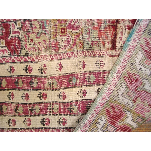 1820s Tan Camel Medallion Tribal Turkish Village Oushak -Ghoirdes 3' 10"x5' 8" Hand Knotted Wool Carpet For Sale In New York - Image 6 of 6