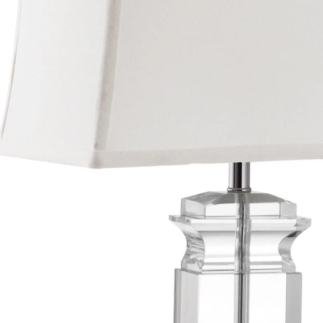 Modern 24 Inch H Crystal Table Lamp in Clear - a Pair For Sale - Image 3 of 8