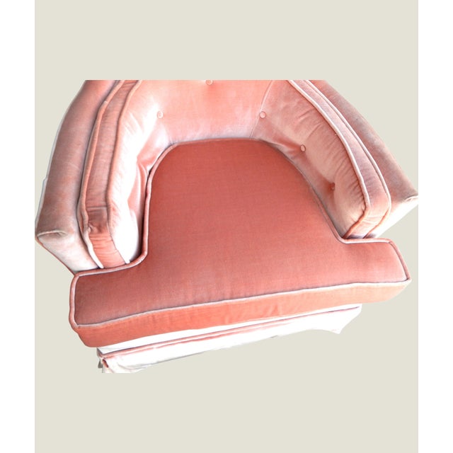 1970s 1970's Kingsley Furniture Velvet High Back Armchair For Sale - Image 5 of 9