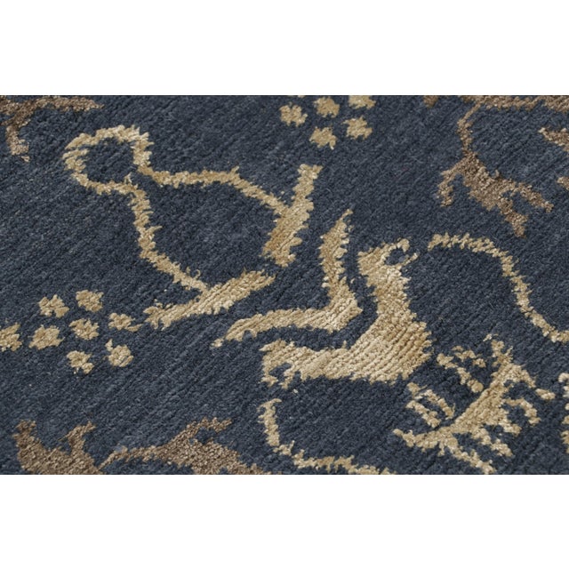 Rug & Kilim Rug & Kilim’s European Rug in Blue With Dragon Pictorial and Floral Patterns For Sale - Image 4 of 7