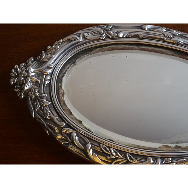 Silver Hand Mirror, 1890s For Sale - Image 9 of 18