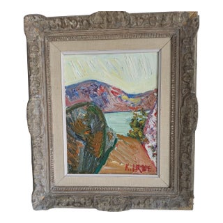 Mid Century Expressionist Landscape Painting by Swedish Artist Knut Irwe For Sale