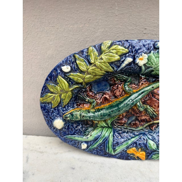 19th Century Majolica Palissy Lizard Wall Platter Thomas Sergent For Sale In Austin - Image 6 of 10