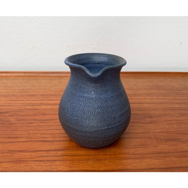 Ceramic Vintage German Blue Ceramic Jug, 1970s For Sale - Image 7 of 18