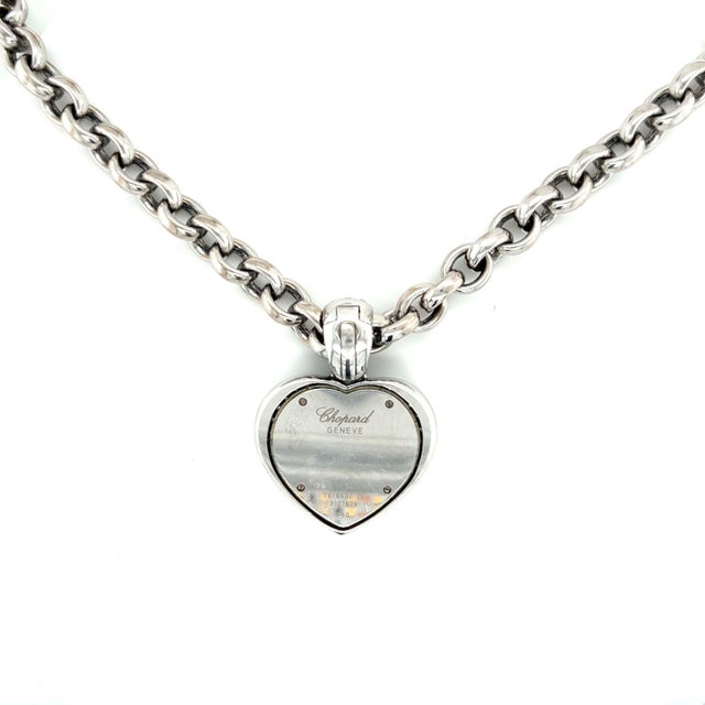 Chopard Chopard Happy Diamond 18k White Gold Heart Shape Pendant Necklace For Sale - Image 4 of 10