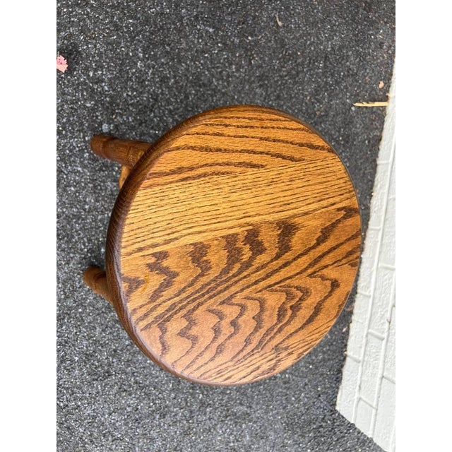 Mid 20th Century Pair of Vintage Rustic Farmhouse Solid Oak Footstools For Sale In Washington DC - Image 6 of 11