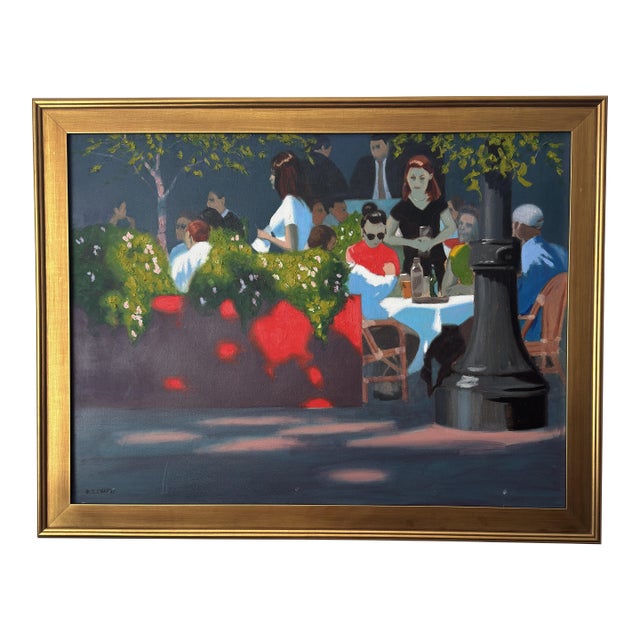 Waiting Tables on Rush Contemporary Oil Painting For Sale