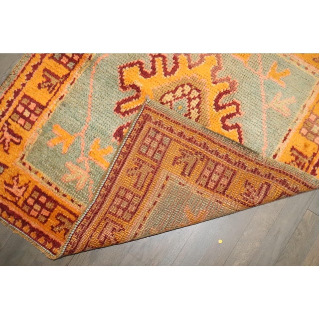 Early 20th Century Set of Antique Turkish Oushak Small Square Rugs - 3' x 3'2" For Sale - Image 5 of 12